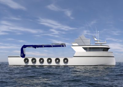 20 m GRP aquaculture support vessel built by Samala Shipyard