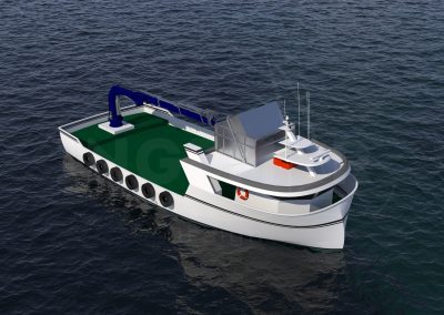 20 m GRP aquaculture support vessel built by Samala Shipyard