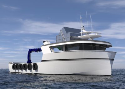 20 m GRP aquaculture support vessel built by Samala Shipyard