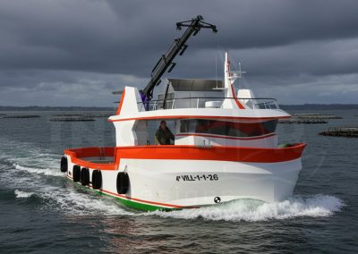 22 m GRP aquaculture support vessel built by Samala Shipyard