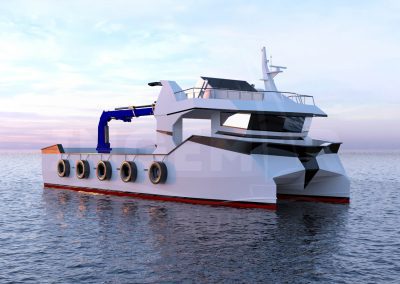18 m GRP aquaculture support vessel built by Samala Shipyard