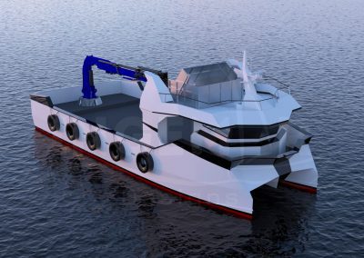 18 m GRP aquaculture support vessel built by Samala Shipyard