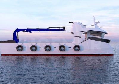 18 m GRP aquaculture support vessel built by Samala Shipyard